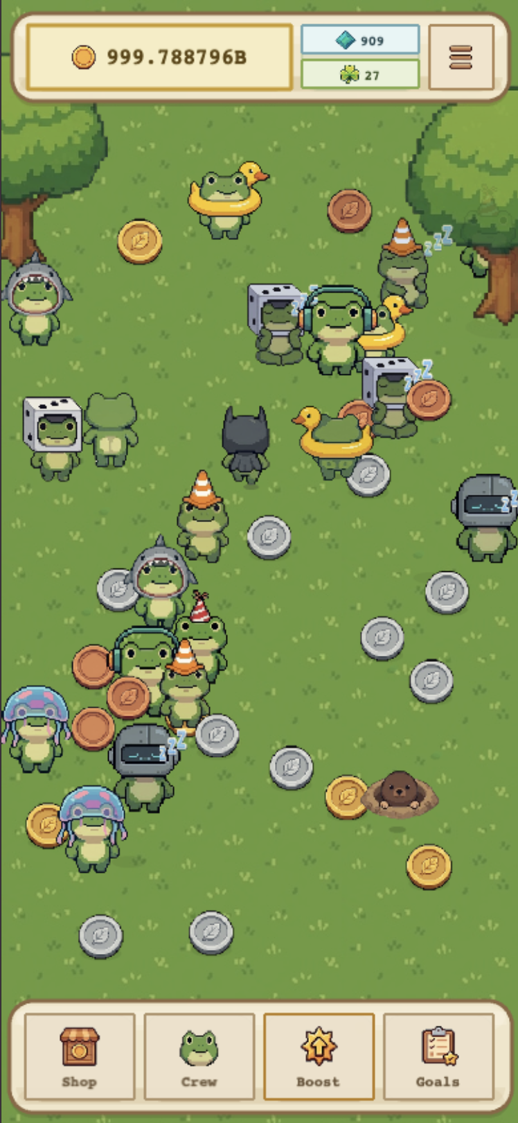 Phone gameplay screenshot from Poko's Mint Garden.